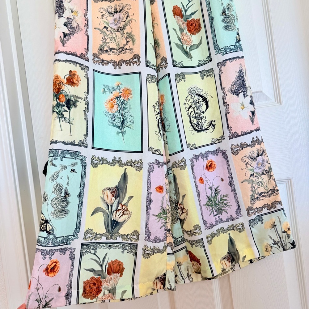 ๐ธ CAMILLA Silk Floral Long Live Letterpress Minimal Wide Leg Pants Small S - Picture 6 of 16